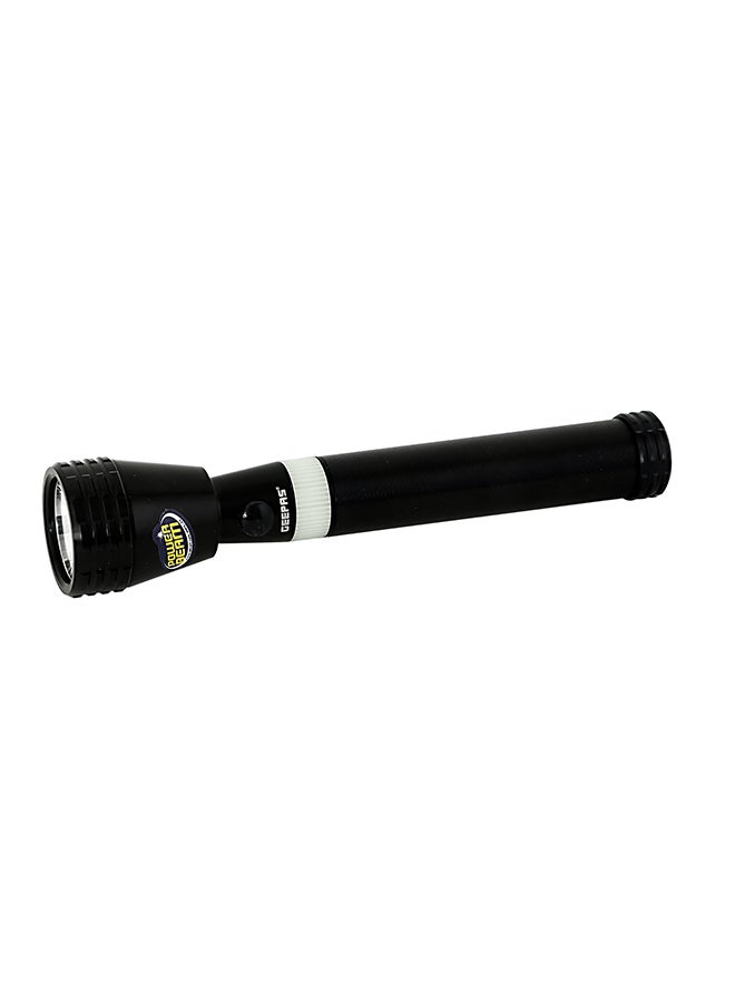 GEEPAS Rechargeable LED Flashlight Aluminium Torch /3000mAh Battery /Ideal for Campaigning, Trekking, Outdoor Activities Black 242mm - Image 4