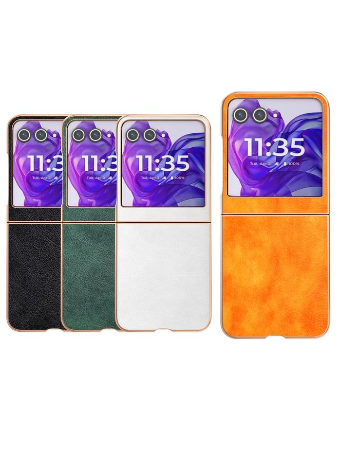 S-TOP Case For Motorola Razr 50 / Razr 60 Nano Electroplating Dual Color Lichi Texture PU Phone Case - Image 5