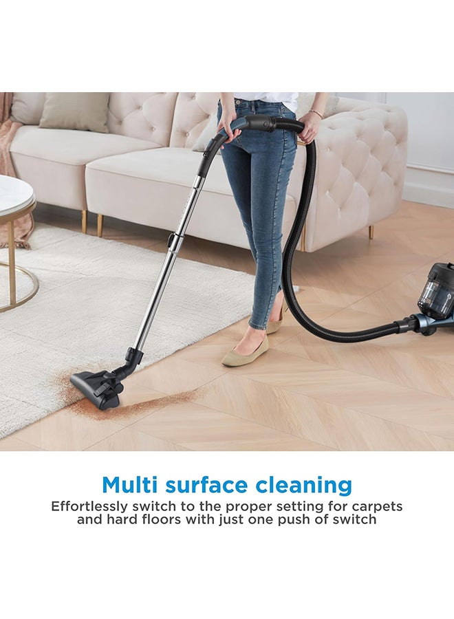 Midea Vacuum Cleaner Bagless Canister 2L Dust Capacity With HEPA Filter, Easy Emptying, 200W Suction power, Washable Filter For Pet Hair, Carpet, Tile, Hard Floor 2 L 1800 W MC08MEBU Blue - Image 2