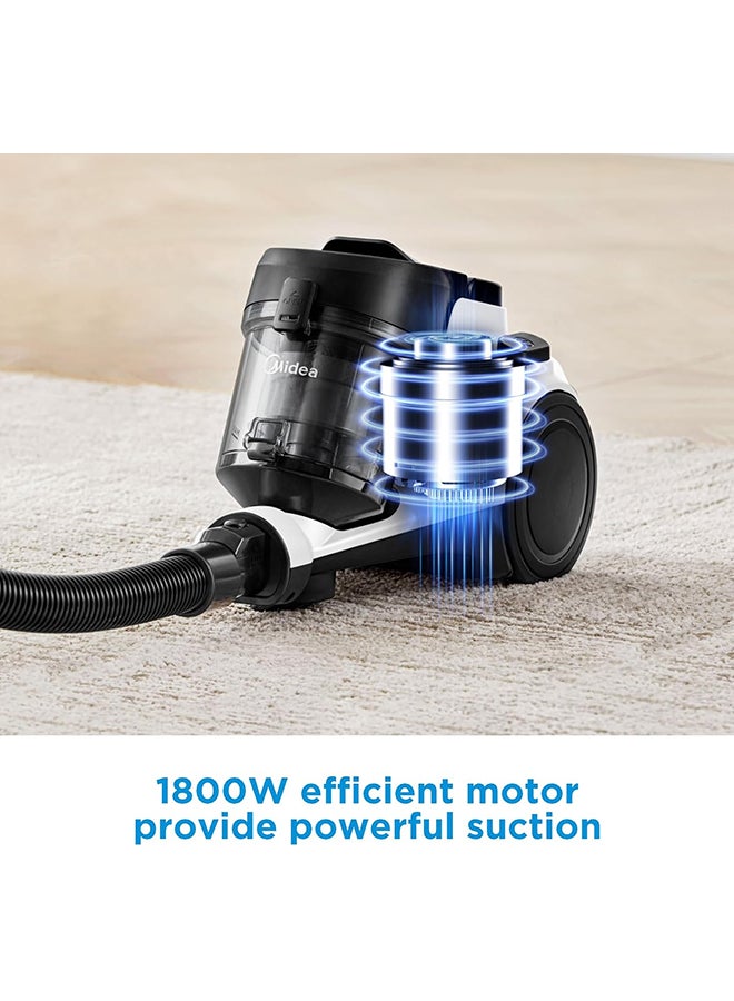 Midea Vacuum Cleaner Bagless Canister 2L Dust Capacity With HEPA Filter, Easy Emptying, 200W Suction power, Washable Filter For Pet Hair, Carpet, Tile, Hard Floor 2 L 1800 W MC08MEBU Blue - Image 3