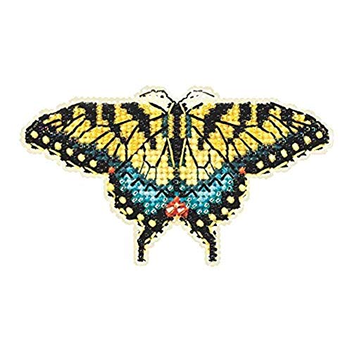 Mill Hill Yellow Swallowtail Butterfly Beaded Counted Cross Stitch Kit Mill Hill 2015 Spring Bouquet MH185104 - Image 1