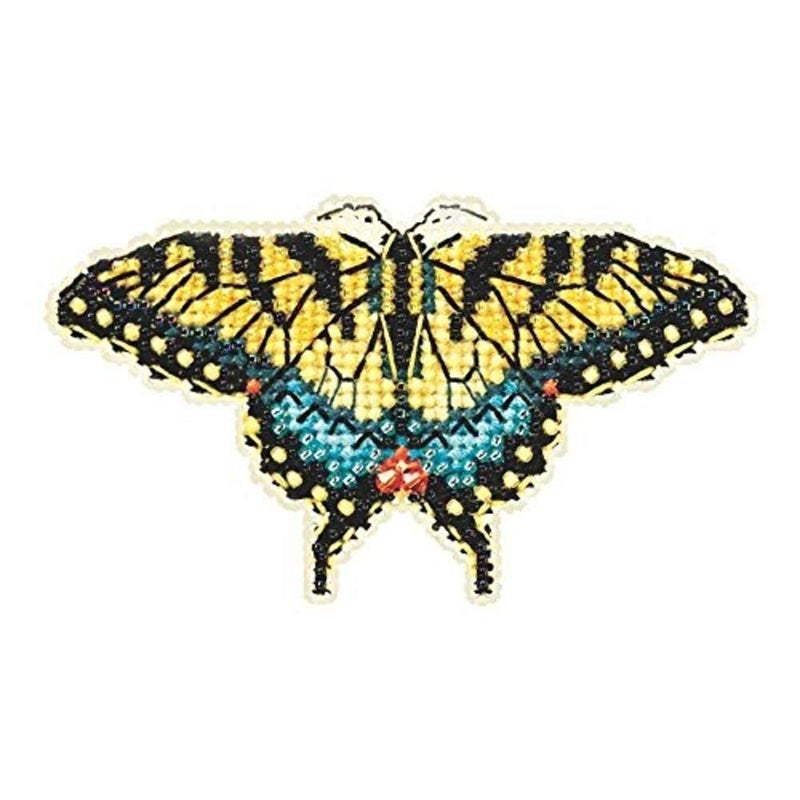 Mill Hill Yellow Swallowtail Butterfly Beaded Counted Cross Stitch Kit Mill Hill 2015 Spring Bouquet MH185104 - Image 2
