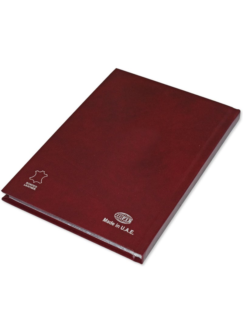 FIS Notebook Bonded Leather, Size A5, Offset White Paper, 70 GSM, 196 Pages, 8 mm Ruled, Hard Cover, Silver Gilded Edges, Colour Maroon - FSNBHCA5GWHBLMR - Image 4
