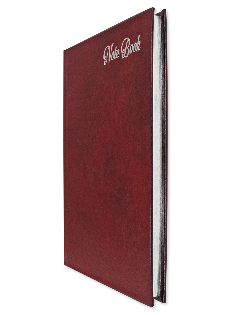 FIS Notebook Bonded Leather, Size A5, Offset White Paper, 70 GSM, 196 Pages, 8 mm Ruled, Hard Cover, Silver Gilded Edges, Colour Maroon - FSNBHCA5GWHBLMR - Image 3