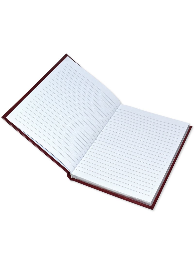 FIS Notebook Bonded Leather, Size A5, Offset White Paper, 70 GSM, 196 Pages, 8 mm Ruled, Hard Cover, Silver Gilded Edges, Colour Maroon - FSNBHCA5GWHBLMR - Image 2