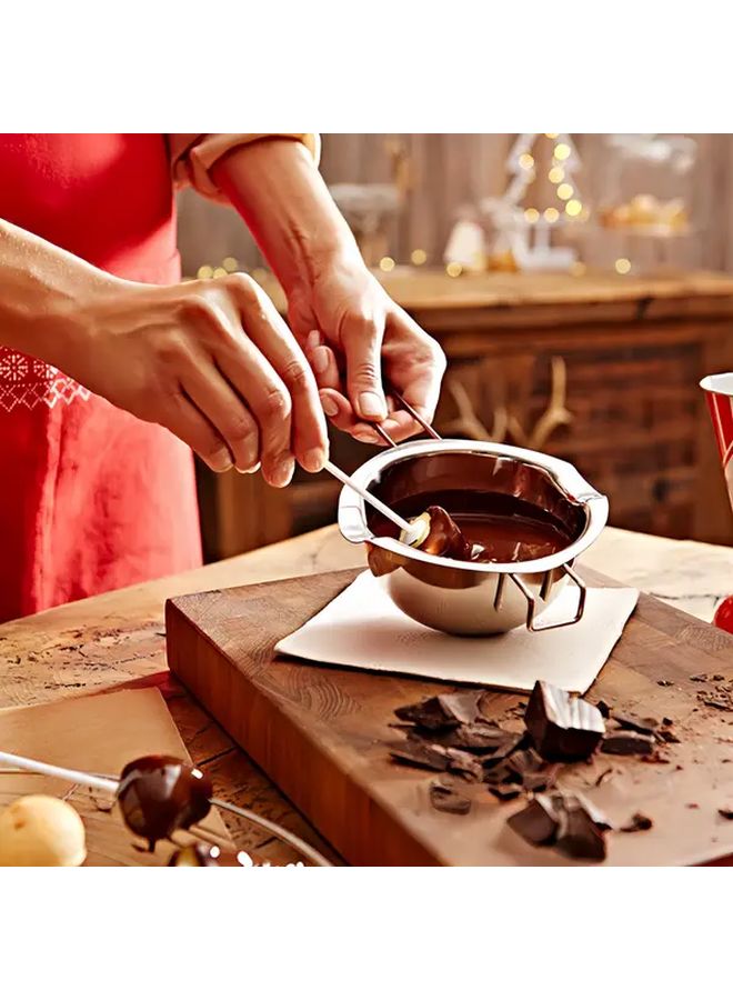 Stainless Steel Chocolate Melting Pot Butter Warmer Multi Use For Chocolate Butter Wax Milk Oil No Electricity Needed Durable Easy Clean Kitchen Tool Home Restaurant Baking Accessories Polished Finish Handle Equipped Sleek Design Sturdy Construction DIY - Image 5