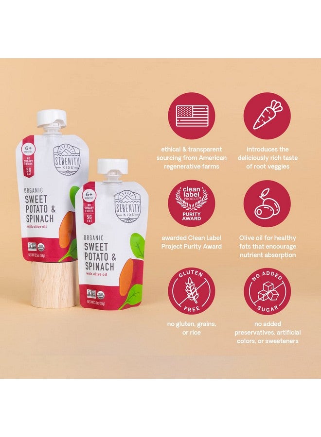 Serenity Kids 6+ Months Certified Organic Baby Food Pouches Veggie Puree - No Sugary Fruits/Added Sugar - Allergen Free - 3.5 Ounce BPA-Free Bag - Variety Pack - Baby Food Veggies Puree - 8 Count - Image 4