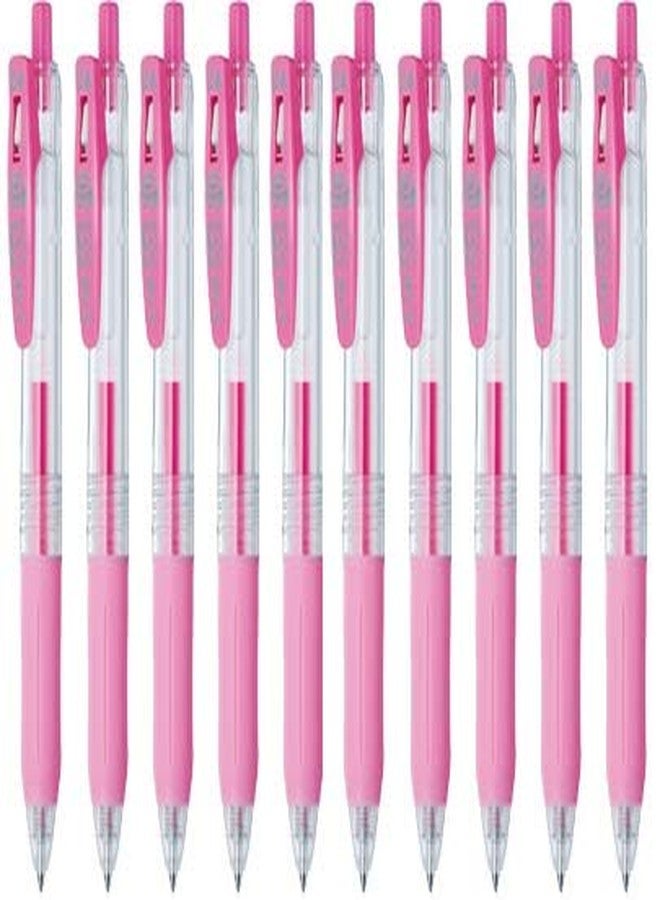 Zebra Technologies Zebra Sarasa Clip 0.4 Retractable Gel Ink Pen, Rubber Grip, 0.4mm, Light Pink Ink, Value Set of 10 - Image 1