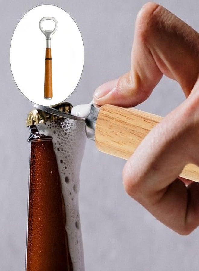 Prostuff.in® Stainless Steel Bottle Opener Wooden Handle, Portable Durable Natural Wood Bottle Opener for Home, Kitchen, Bar, 1pcs (Random Colour) - Image 2