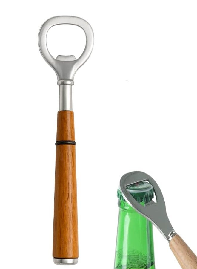 Prostuff.in® Stainless Steel Bottle Opener Wooden Handle, Portable Durable Natural Wood Bottle Opener for Home, Kitchen, Bar, 1pcs (Random Colour) - Image 1