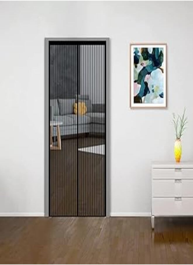 Generic hanso Magic Mesh Magnetic Screen Door, Anti-Mosquito, Keeps Your Home Pest-Free, Pet-Friendly Screen Door - Easy to Install, Keep Bugs Out, Let Fresh Air In (Black) 