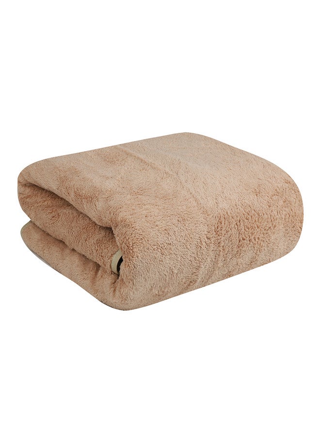 Fezora Soft Lightweight Beige Solid Microfiber 500GSM Super Soft Adult Regular Bath Towel - Image 5
