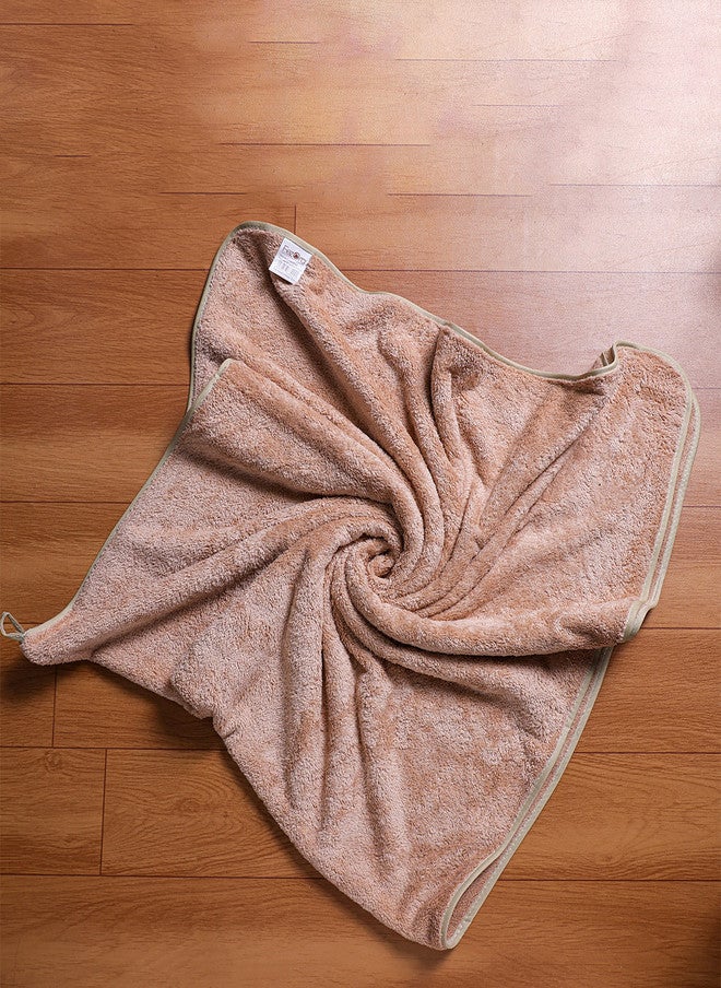 Fezora Soft Lightweight Beige Solid Microfiber 500GSM Super Soft Adult Regular Bath Towel - Image 1