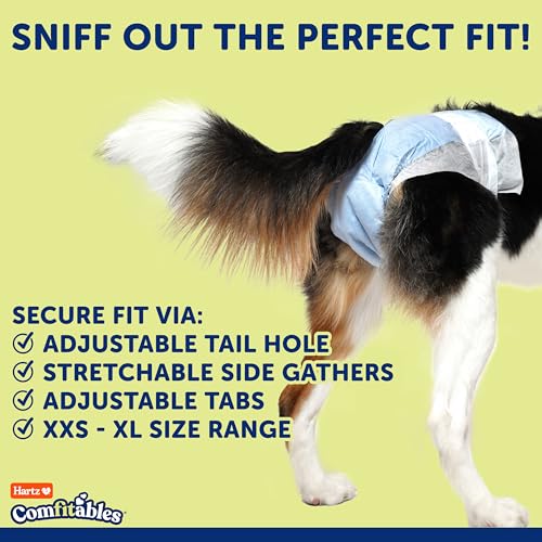 Hartz New! Hartz Comfitables Disposable Dog Diapers, Size Medium 12 Count, Comfortable & Secure Fit, Easy to Put On, Super Absorbent Male and Female Diaper - Image 5