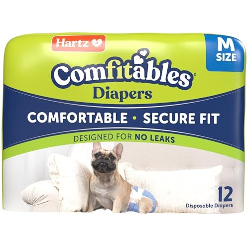 Hartz New! Hartz Comfitables Disposable Dog Diapers, Size Medium 12 Count, Comfortable & Secure Fit, Easy to Put On, Super Absorbent Male and Female Diaper - Image 3