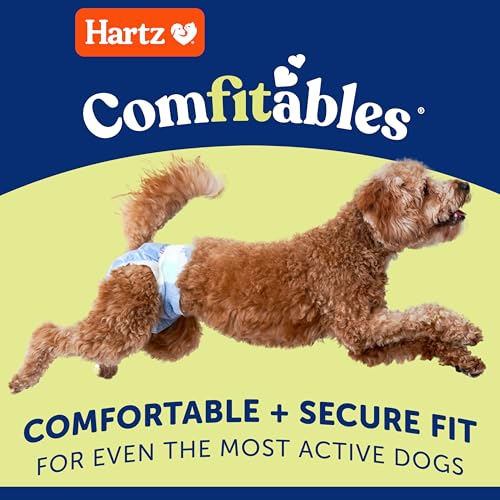 Hartz New! Hartz Comfitables Disposable Dog Diapers, Size Medium 12 Count, Comfortable & Secure Fit, Easy to Put On, Super Absorbent Male and Female Diaper - Image 2