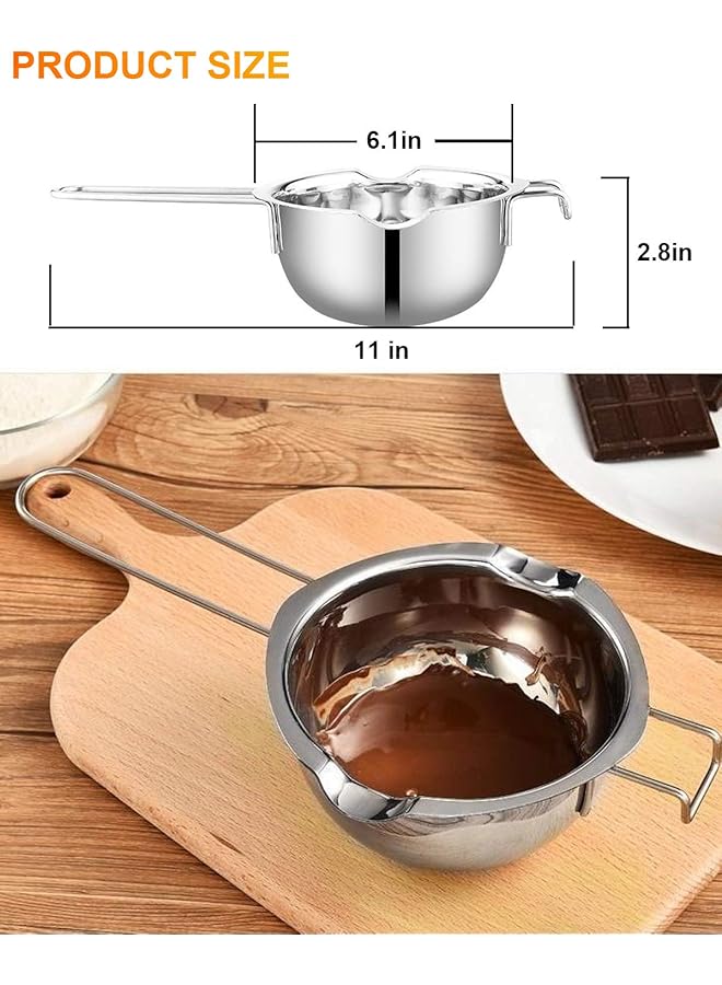 SONGZIMING Stainless Steel Double Boiler Pot With 600Ml For Melting Chocolate, Candy And Candle Making (18/8 Steel, Universal Insert) - Image 2