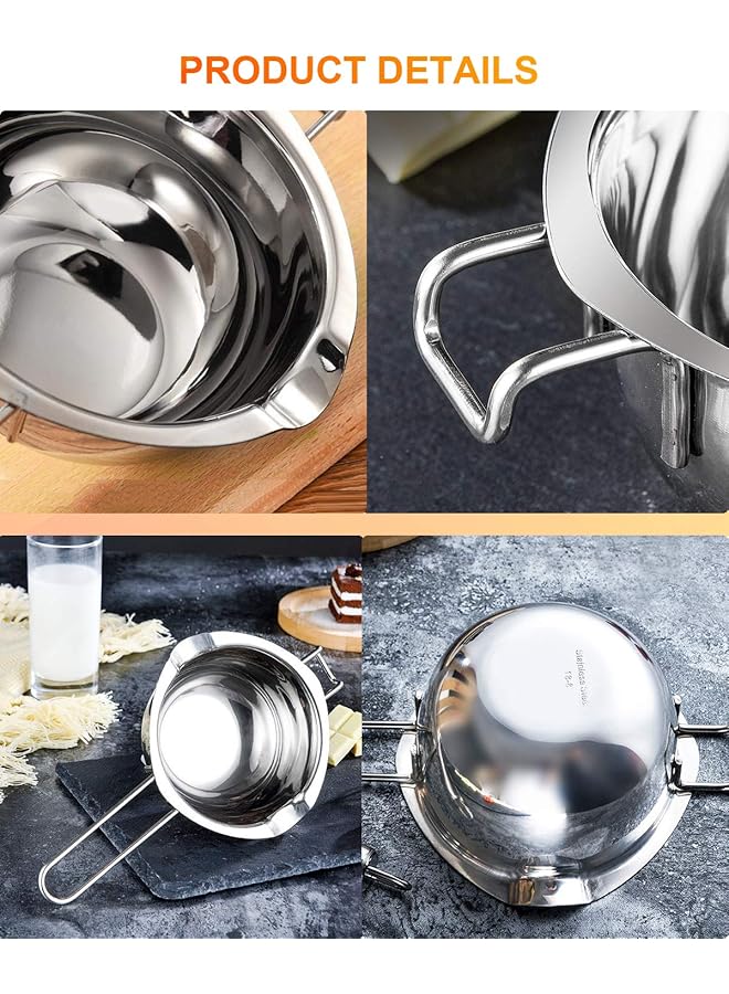 SONGZIMING Stainless Steel Double Boiler Pot With 600Ml For Melting Chocolate, Candy And Candle Making (18/8 Steel, Universal Insert) - Image 3