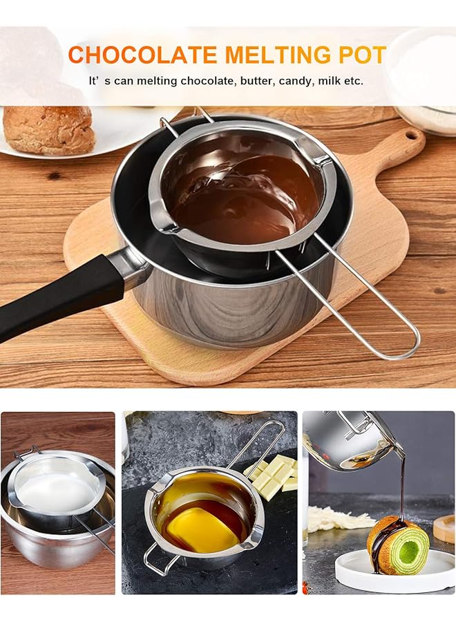 SONGZIMING Stainless Steel Double Boiler Pot With 600Ml For Melting Chocolate, Candy And Candle Making (18/8 Steel, Universal Insert) - Image 5