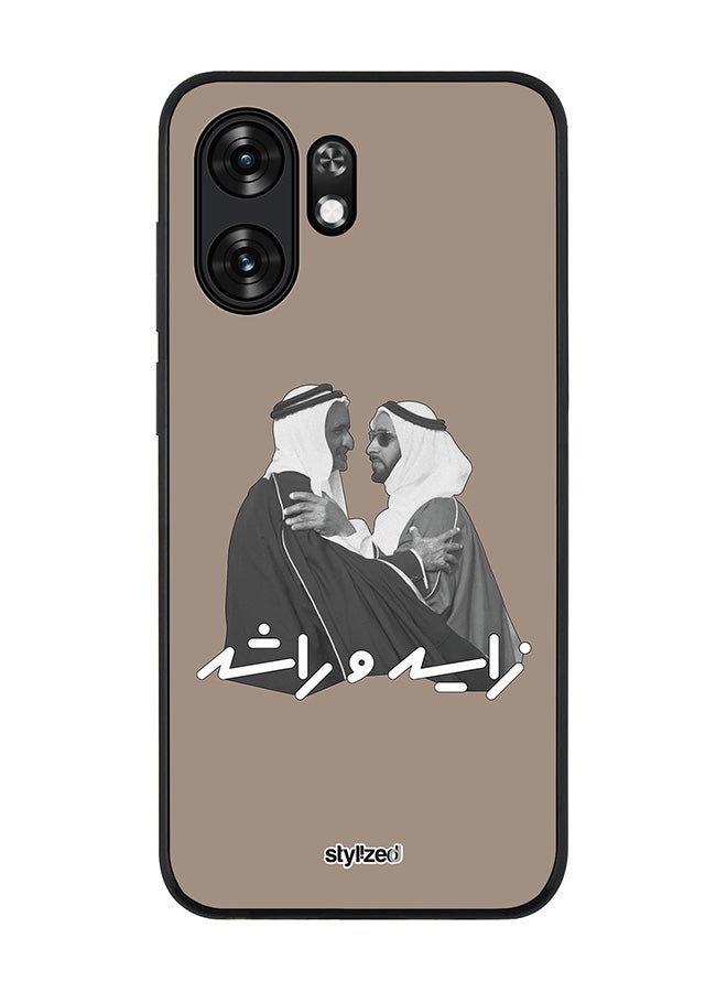 Stylizedd Rugged Case for Honor X6d /Play 60A / 500 Smart- Slim Fit Hybrid Rubber Cover Sheikh Zayed And Sheikh Rashid Warm Grey - Image 1