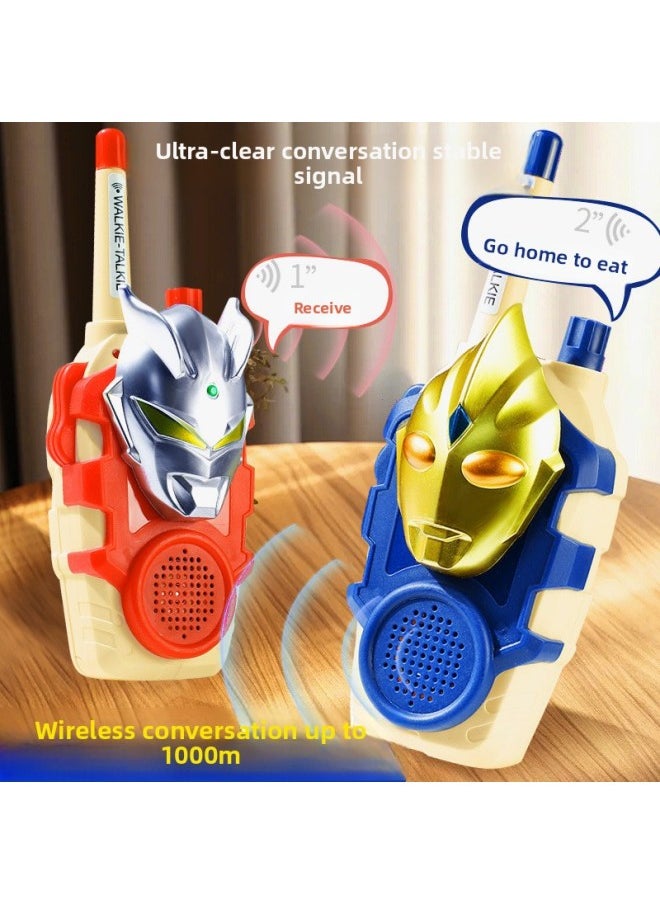 Generic - Selo Ultraman Men's Cool Walkie-talkie Outdoor Toy Parent-Child Interaction Birthday Gift-Color:[red And Blue Pair] Dark Gerald Ultraman Walkie Talkie-Specifications:Bring Your Own Batteries In Bags - Image 1