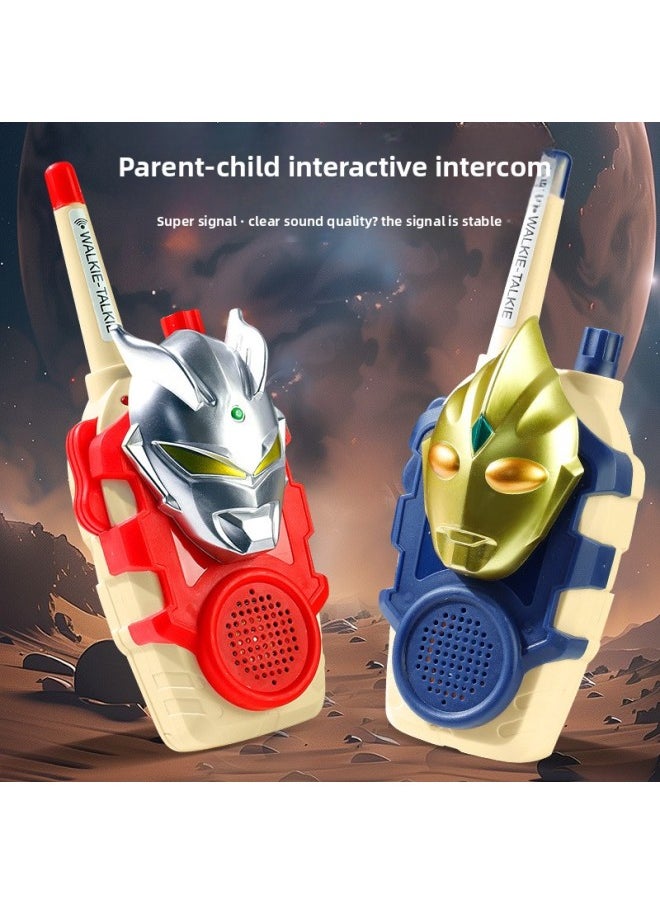 Generic - Selo Ultraman Men's Cool Walkie-talkie Outdoor Toy Parent-Child Interaction Birthday Gift-Color:[red And Blue Pair] Dark Gerald Ultraman Walkie Talkie-Specifications:Bring Your Own Batteries In Bags - Image 1