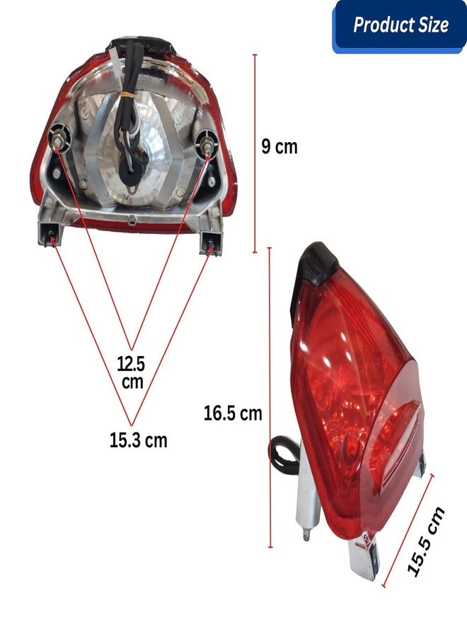 VTRUST مصباح خلفي للدراجة من VTRUST متوافق مع TVS Star Sports (الموديل الجديد) | مصباح فرامل خلفي هالوجين أحمر | تشطيب فائق وعمر طويل - Image 3