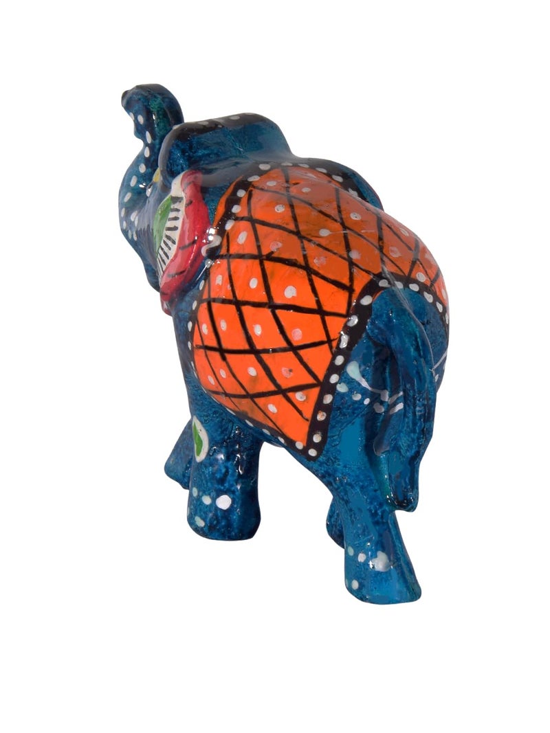 Monk wish Handcrafted Paper Mache Elephant Showpiece for Enhance Home, Office,Table Decor - SkyBlue (Set of 3) - Image 5