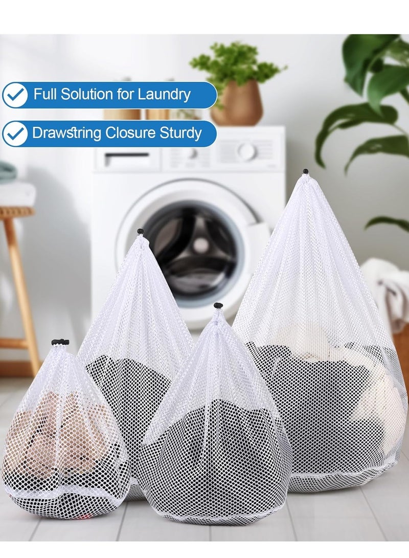 DIOTTI 4PCS Mesh Laundry Bags – Reusable Drawstring Washing Net Bags for Delicates, Durable & Breathable  - Image 2