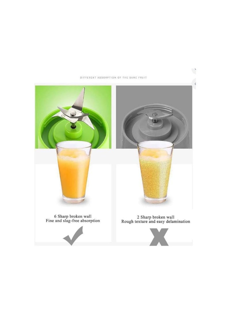 Rechargeable Juicer Cup, Portable Blender 400ml Fruit Mixing Machine with Six Blades & USB Charger Cable,Purple  - Image 4
