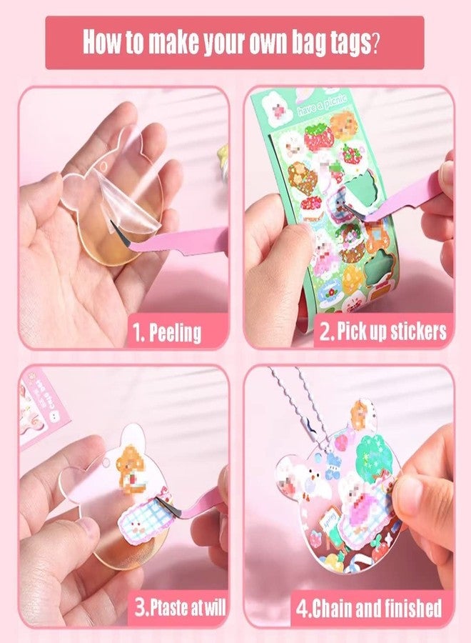 QIAONIUNIU Stickers for Girls Ages 6+, Create Your Own Tags Art and DIY Crafts Set, Valentine's Day Gifts (Make 60 Tags) - Image 3