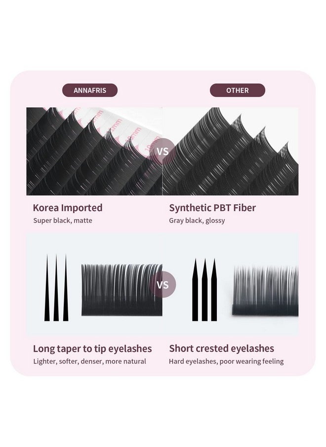 ANNAFRIS 16 Rows Volume Classic Eyelash Extension 0.15 C Curl 815Mm Mix Matte Black Individual False Eye Lashes Extension Salon Use Natural Soft Fake Eyelashes Supplies (0.15 C 815Mm Mix)  - Image 3