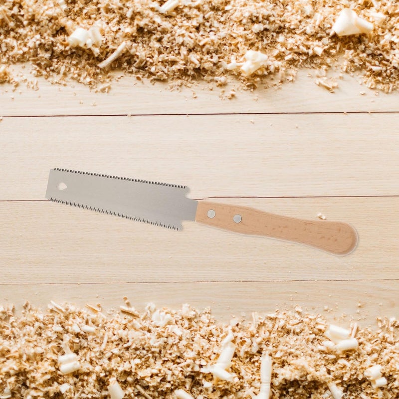 Abaodam Double-edged Small Woodworking Hand Saw with Wooden Handle, Fine Teeth Flush Cut Carpentry Tool for DIY Woodworking and Home Use - Image 5