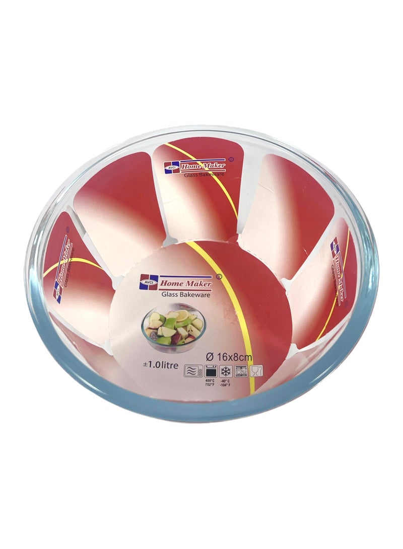 Homemaker Mixing And Baking Glass Bowl, 1 Lt Capacity, 8 Cm Height, 16 Cm Diameter - Clear - Image 3