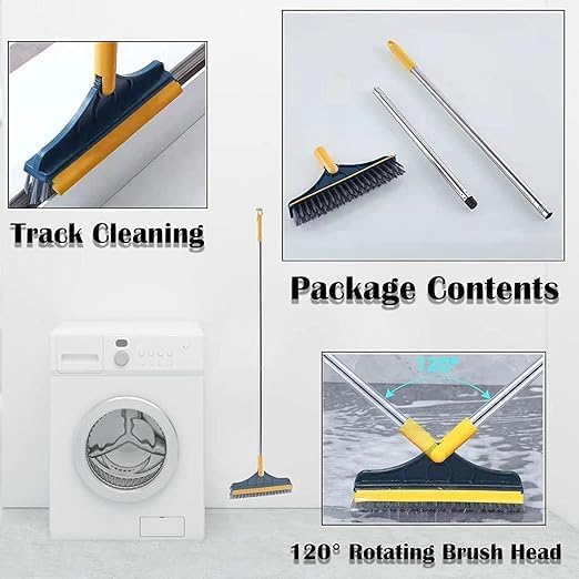 EXOMOON Bathroom Cleaning Brush with Wiper Long Handle 120 Rotate Brush Home Kitchen Bathroom Cleaning Home Kitchen Bathroom Cleaning Mop - Image 5