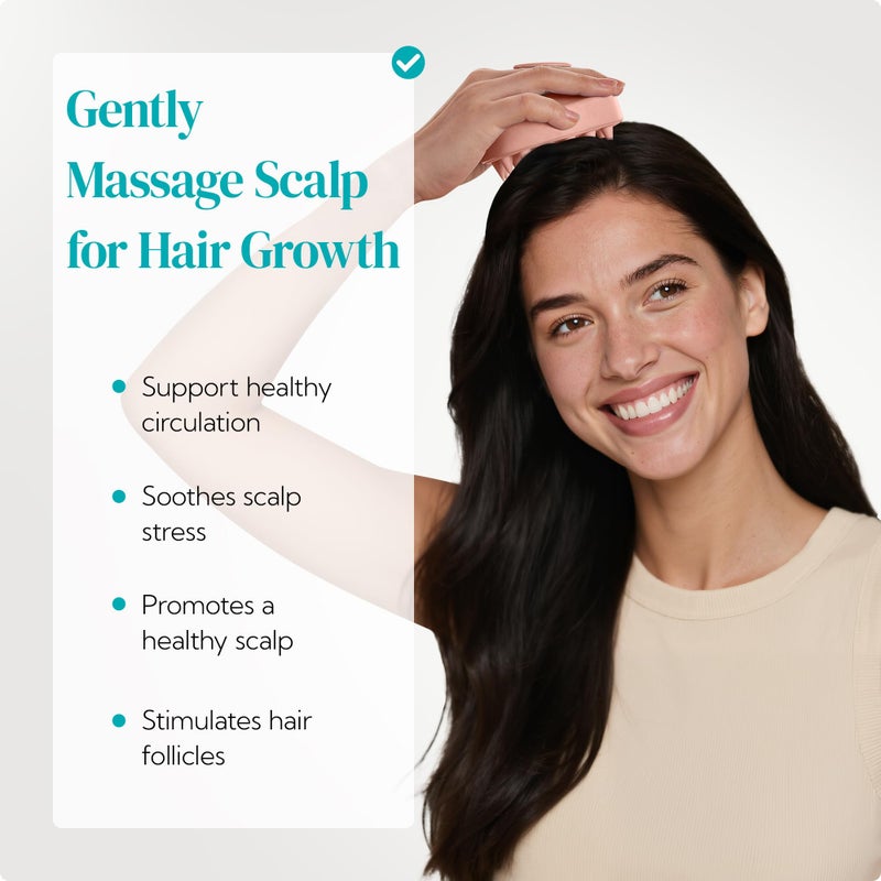 HEETA Scalp Massager 2 Pack for Hair Growth, Soft Silicone Bristles to Remove Dandruff and Relieve Itching, Scalp Scrubber for Hair Care Relax, Shampoo Brush for Wet Dry Use - New Pink & Blue - Image 2