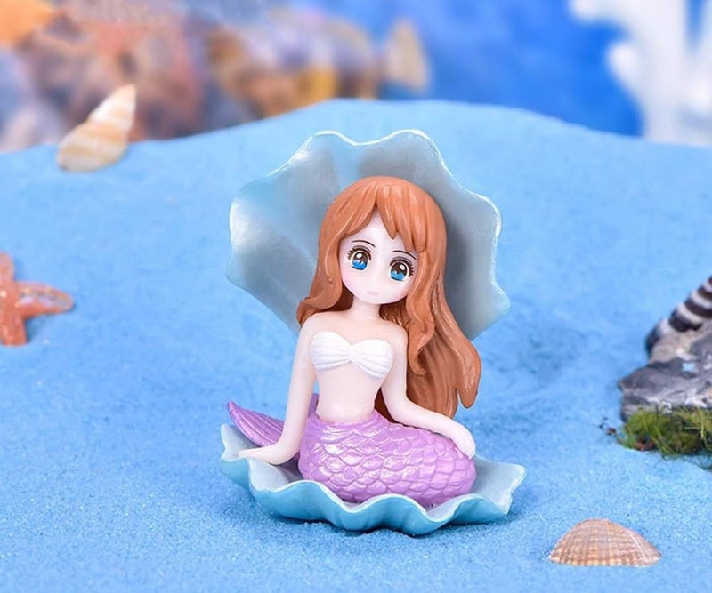 VRB DecTM 4Pcs Miniature Decor Items/Miniature/Toys For Garden,Toys For Garden/Accessories For Home Decor,Figurines,Cake Decoration Items (Mermaid With Shell Design 4 Pcs),Multicolour - Image 5