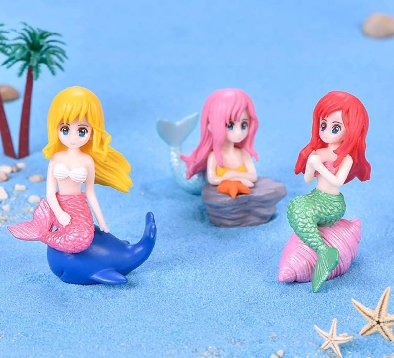 VRB DecTM 4Pcs Miniature Decor Items/Miniature/Toys For Garden,Toys For Garden/Accessories For Home Decor,Figurines,Cake Decoration Items (Mermaid With Shell Design 4 Pcs),Multicolour - Image 2