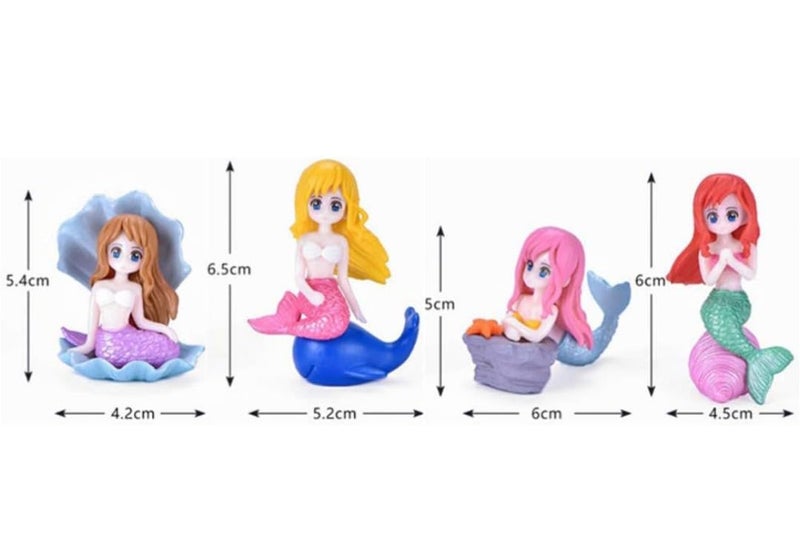 VRB DecTM 4Pcs Miniature Decor Items/Miniature/Toys For Garden,Toys For Garden/Accessories For Home Decor,Figurines,Cake Decoration Items (Mermaid With Shell Design 4 Pcs),Multicolour - Image 3