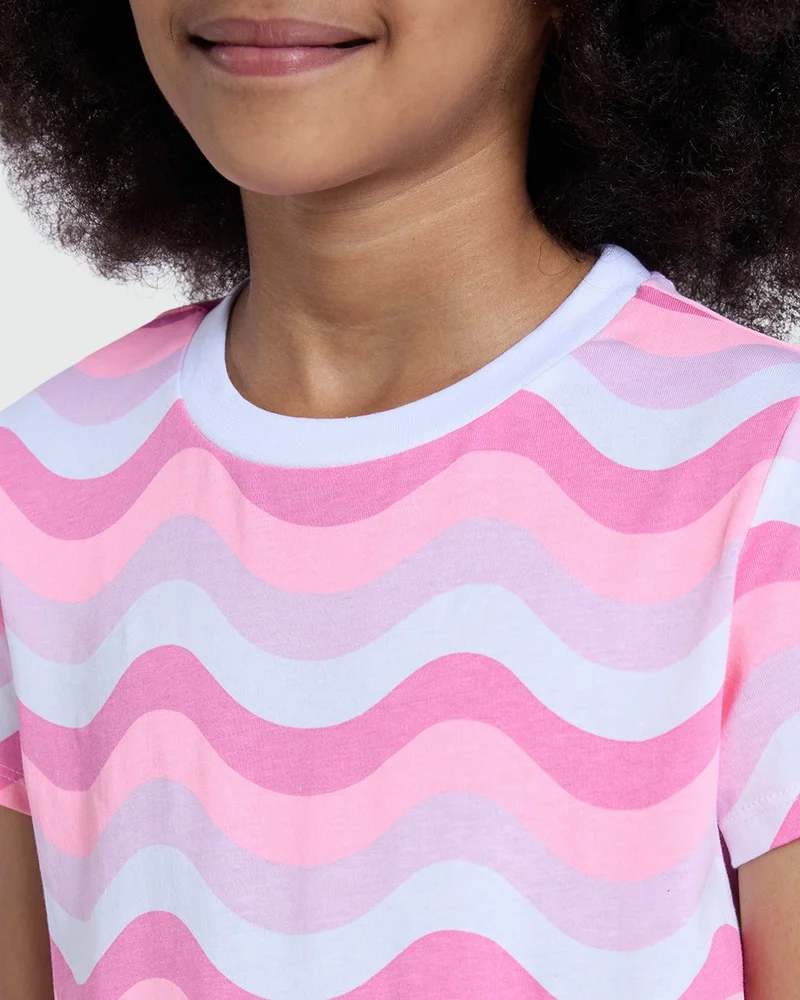Ovs Striped Tee For Girls – Multicolour Style