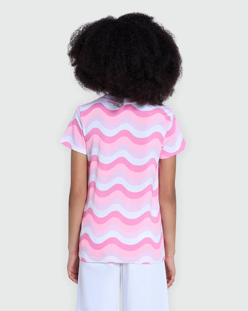 Ovs Striped Tee For Girls – Multicolour Style