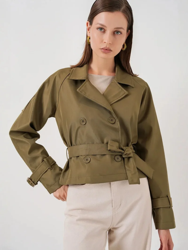 BIG DART BDART Short Belted Trench Coat