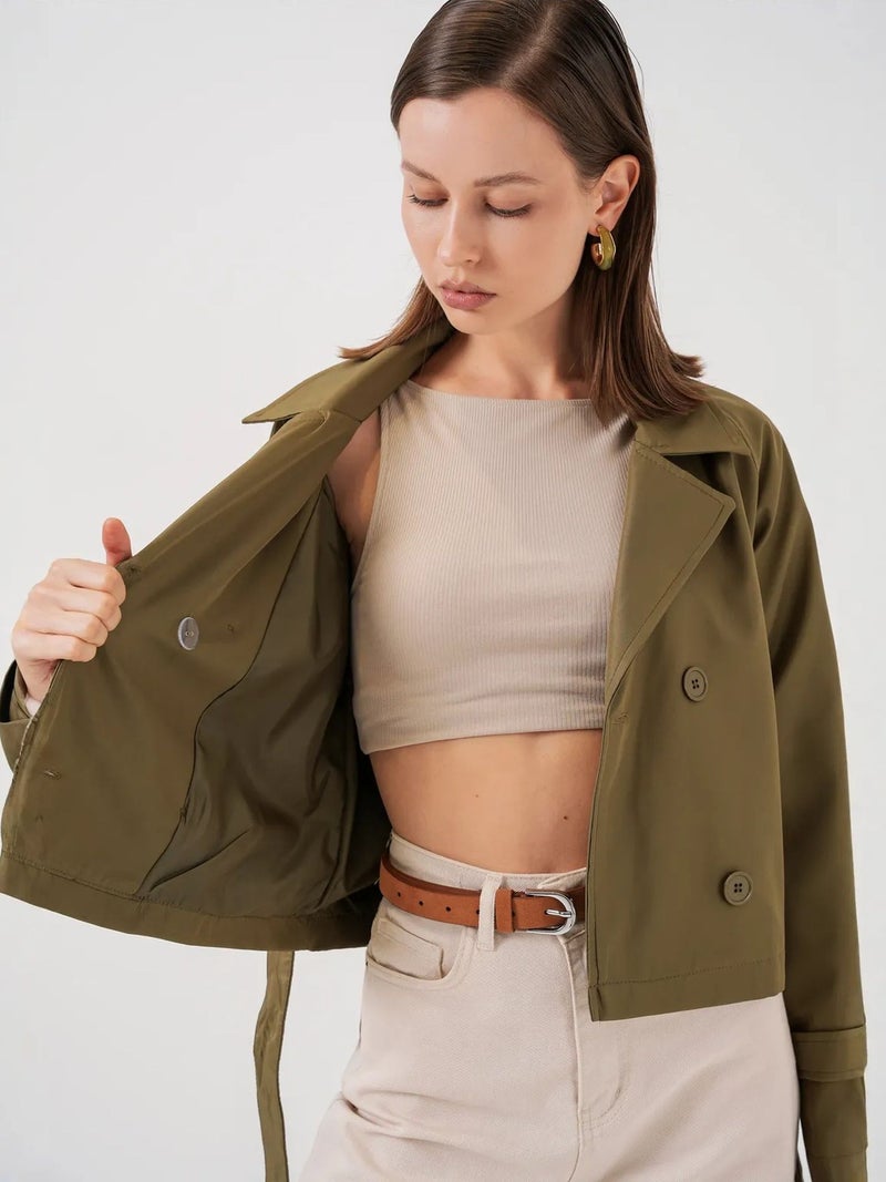 BIG DART BDART Short Belted Trench Coat - Image 4