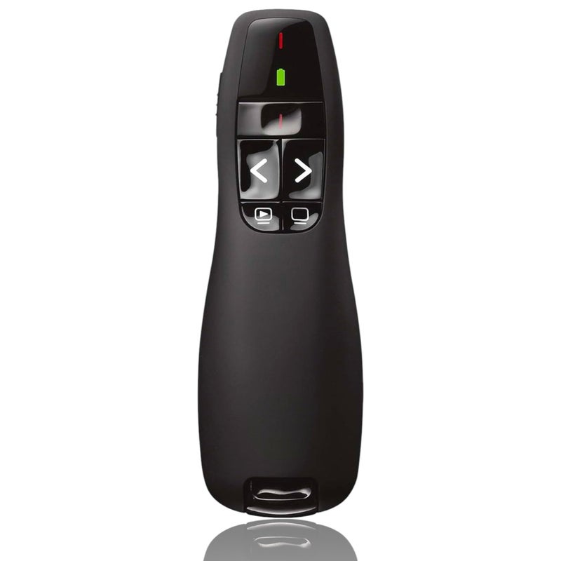 R400 Handheld bluetooth clicker Wireless Presenter with Directional Control Panel & Pointer with Red Laser Pen & Receiver, Remote control, Comfortable hand, 50-foot range, 15-meter wireless port - Image 1