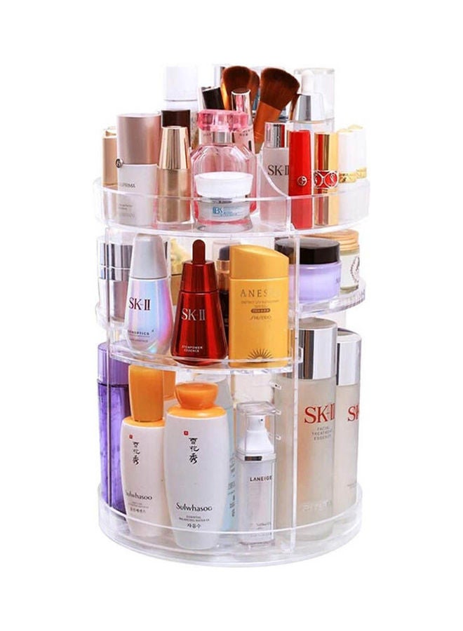Loquat Sophisticated And Practical 360 Degree Rotation Makeup Organizer Multi-Function Cosmetic Storage Box, Large Capacity, Fits Toner, Creams, Makeup Brushes, Lipsticks And More Cosmetic Display Stand Clear - Image 1