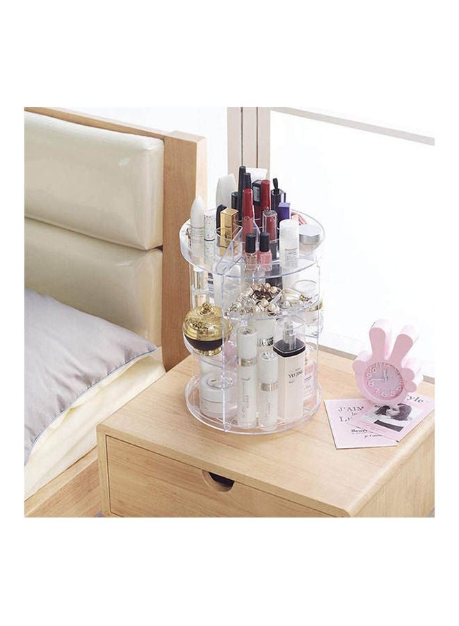 Loquat Sophisticated And Practical 360 Degree Rotation Makeup Organizer Multi-Function Cosmetic Storage Box, Large Capacity, Fits Toner, Creams, Makeup Brushes, Lipsticks And More Cosmetic Display Stand Clear - Image 2