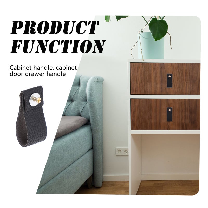 4pcs Leather Drawer Pulls Drawer Knobs Dresser Knobs Cabinet and Furniture Knobs - Image 4