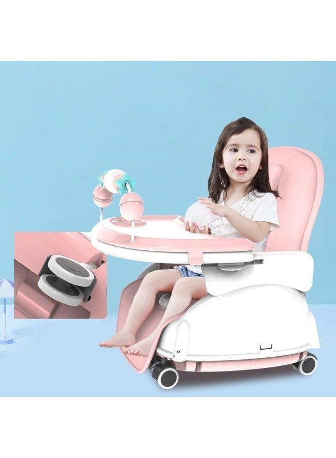4 in 1 High Chair for Baby Adjustable Height & Footrest, Baby Feeding Chair Booster Seat for Toddlers with Tray & Belt | Kids High Chair for Baby 6 Months to 3 Years Boy Girl  - Image 3