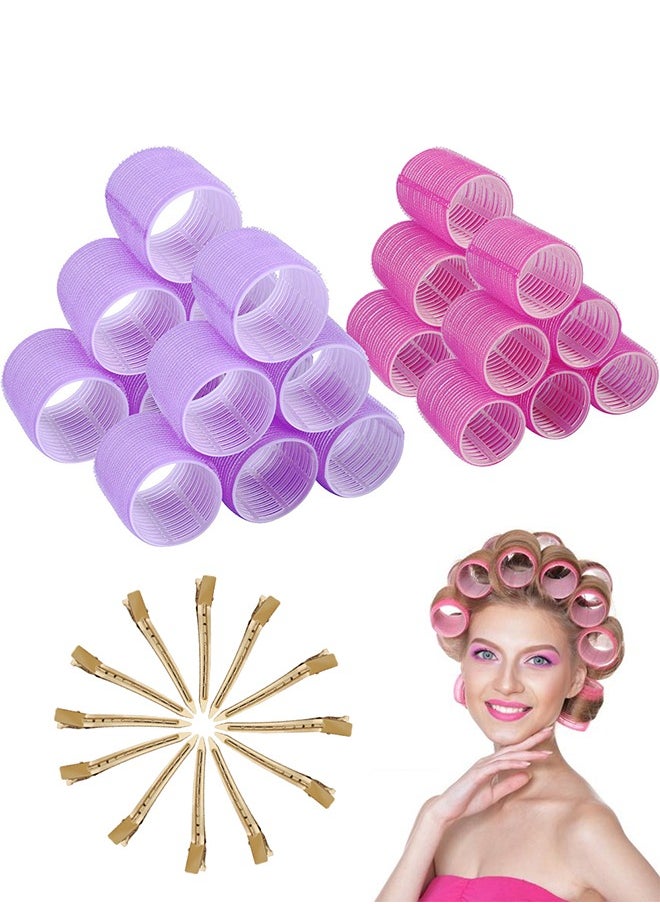 HomarKet Hair Rollers Set, 36 Pcs Hair Curlers Rollers with Stainless Steel Duckbill Clip, 2 Sizes DIY rollers for Long Medium Short Thick Fine Thin Hair Volume, Salon Hairdressing Curlers  - Image 1