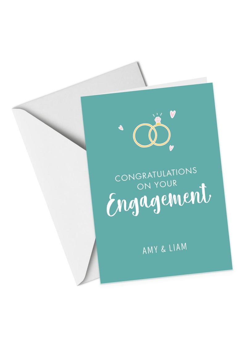 Share the Love A5 Personalised Congratulations on your Engagement Greeting Card  - Image 3